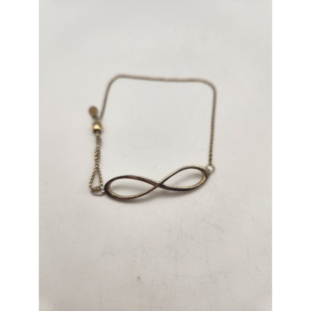 Alex and Ani Sterling Silver 925 Infinity Pull Chain Adjustable Bracelet Gold‎